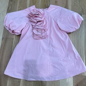 NWT Zara giant flowers puff sleeve dress